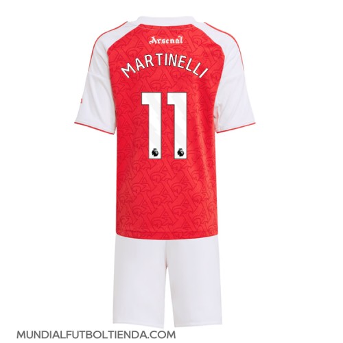 Camiseta Arsenal Gabriel Martinelli #11 Primera Equipación Replica 2025-26 para niños mangas cortas (+ Pantalones cortos)
